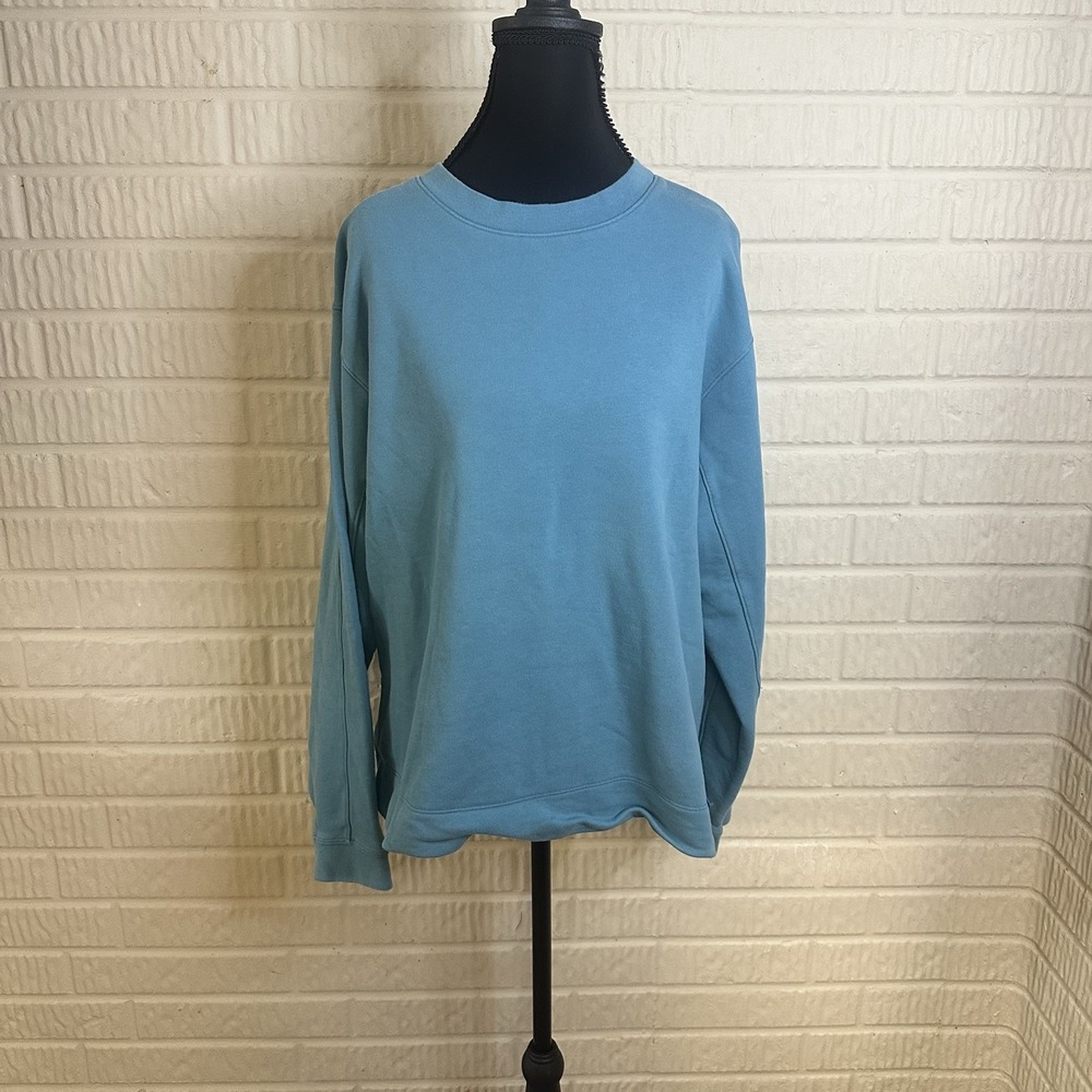 Lululemon French Terry Oversized Long Sleeve Crew Sweatshirt Mens Size L Blue
